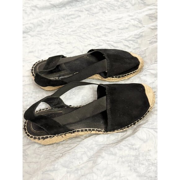 Vidarreta black suede slingback heel Espadrille Sandals 41 - Picture 4 of 7